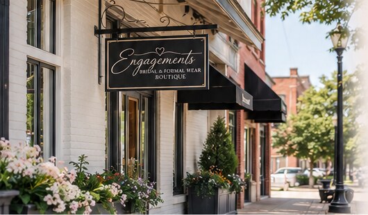 Illustrative concept image of a small-town boutique storefront