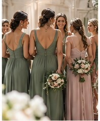 Concept image of a wedding party in formal attire